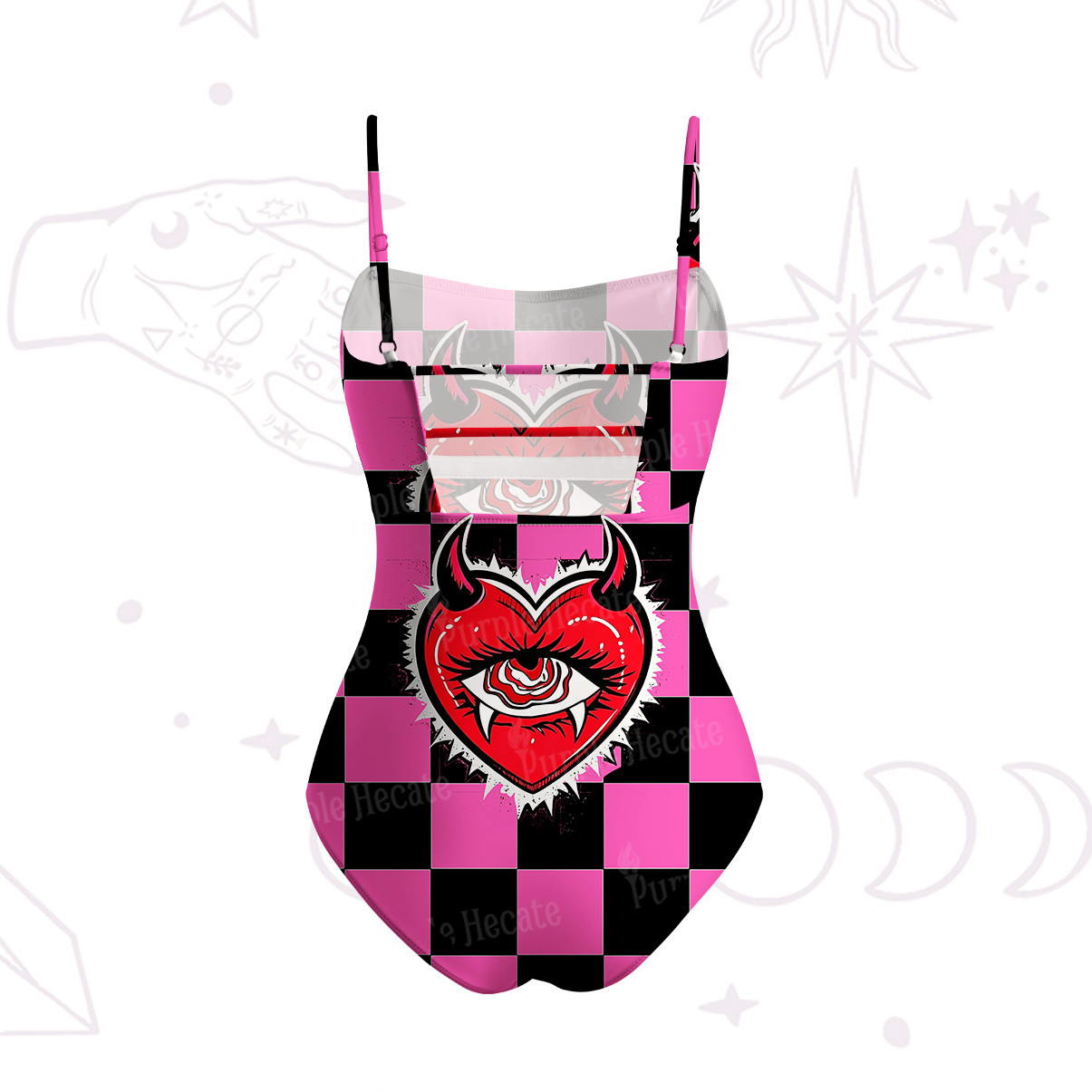 Purplehecate Heart of a Demon Slim-Strap Swimsuit