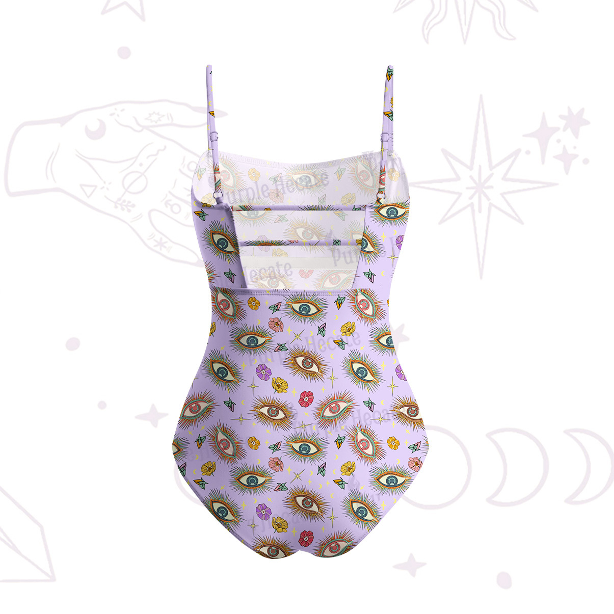 Purplehecate Evil Eye Pattern Slim-Strap Swimsuit