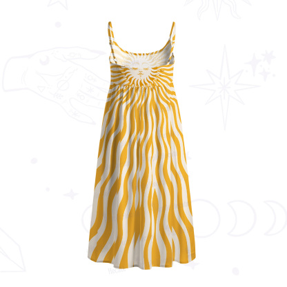 Purplehecate Radiance of the Sun Spaghetti Strap Midi Dress