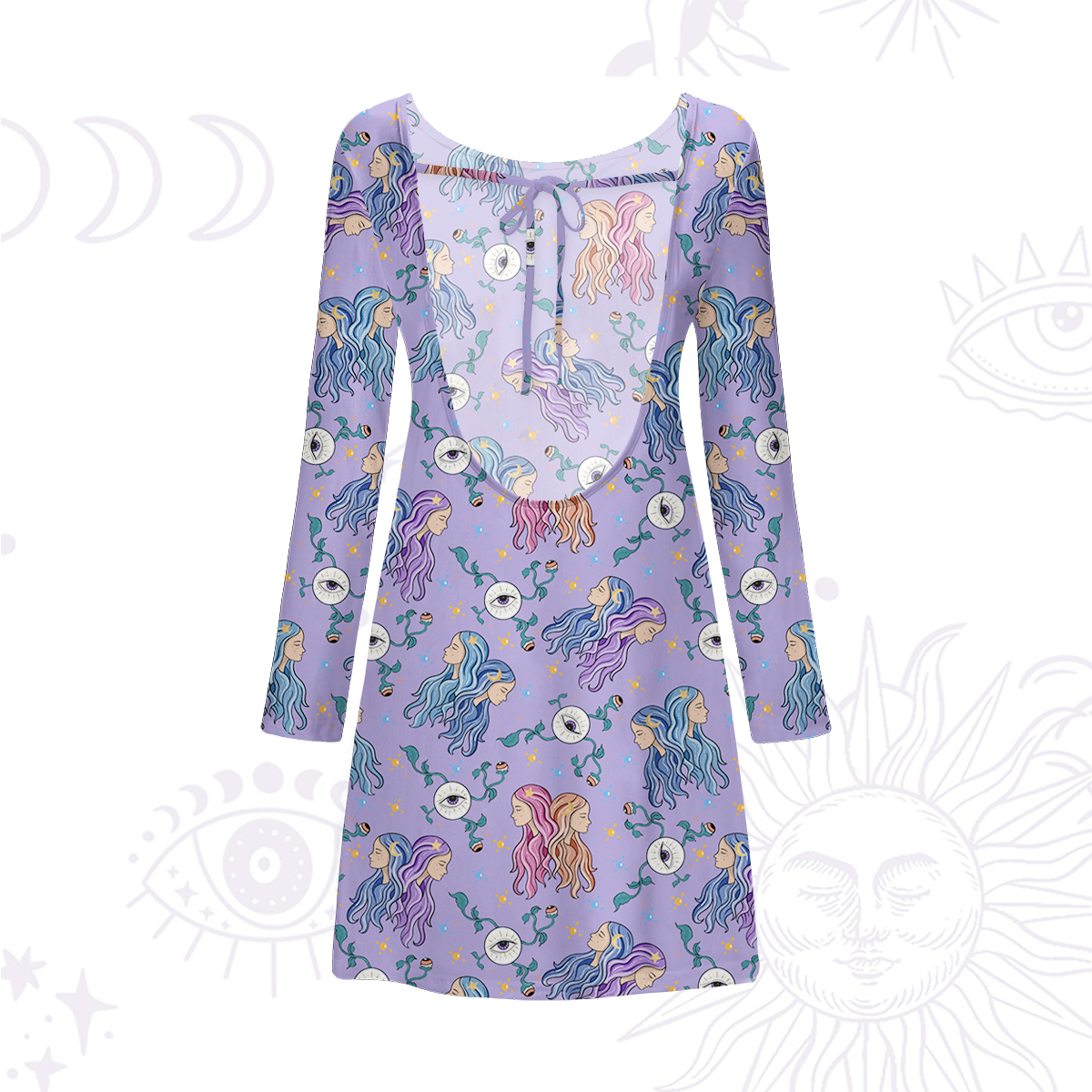 Purplehecate Gemini Spirit Zodiac Beachwear Cover-Up Dress
