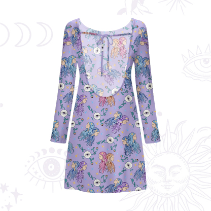 Purplehecate Gemini Spirit Zodiac Beachwear Cover-Up Dress