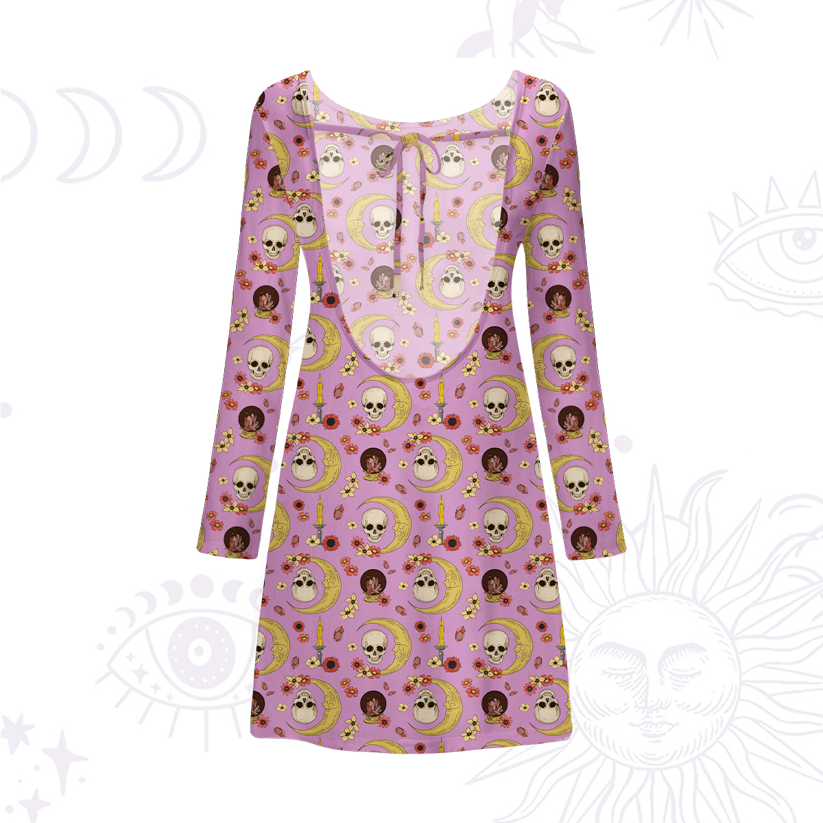 Purplehecate Sorcerer's Skull Beachwear Cover-Up Dress