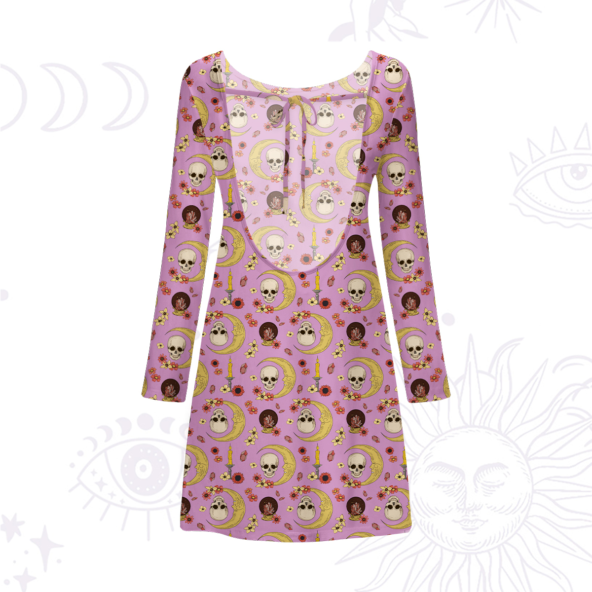 Purplehecate Sorcerer's Skull Beachwear Cover-Up Dress