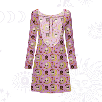 Purplehecate Sorcerer's Skull Beachwear Cover-Up Dress