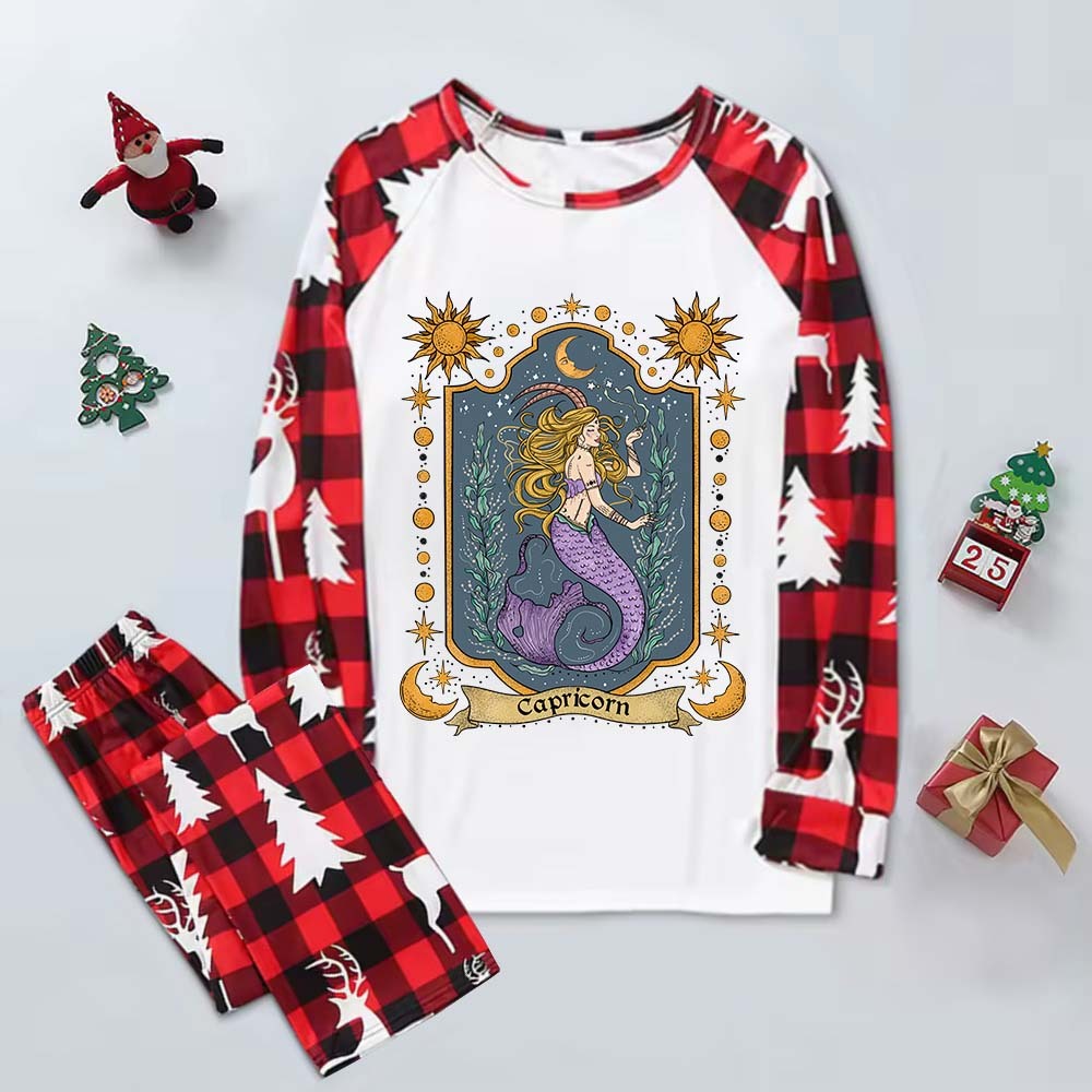 Purplehecate Capricorn Zodiac Elk Christmas Pajamas
