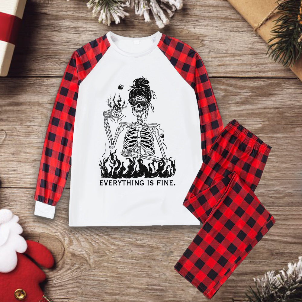Purplehecate Everything Is Fine Christmas Pajamas