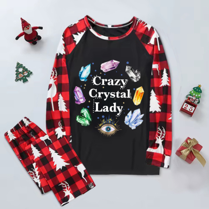 Purplehecate Crazy Crystal Lady Elk Christmas Pajamas