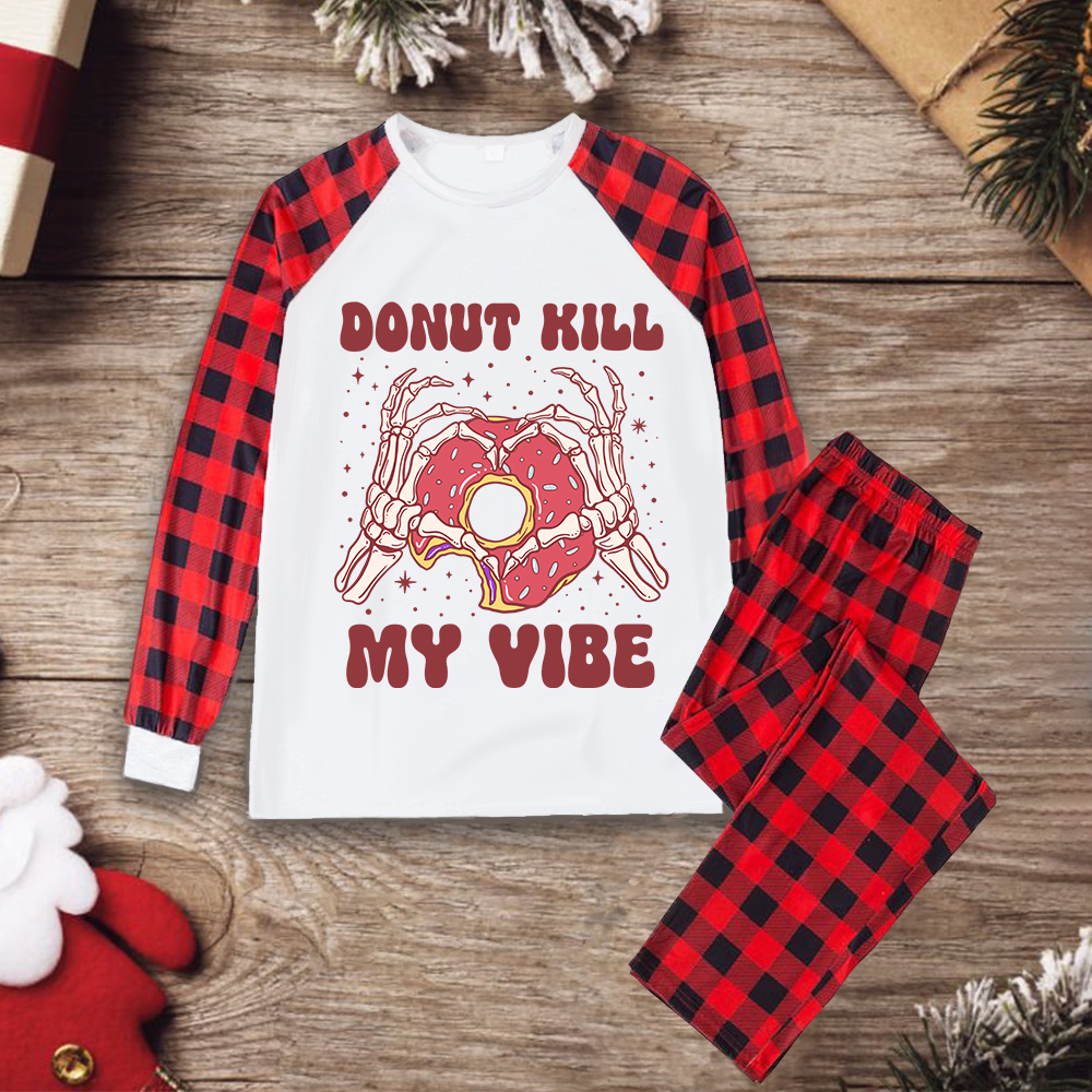 Purplehecate Donut Kill My Vibe Christmas Pajamas