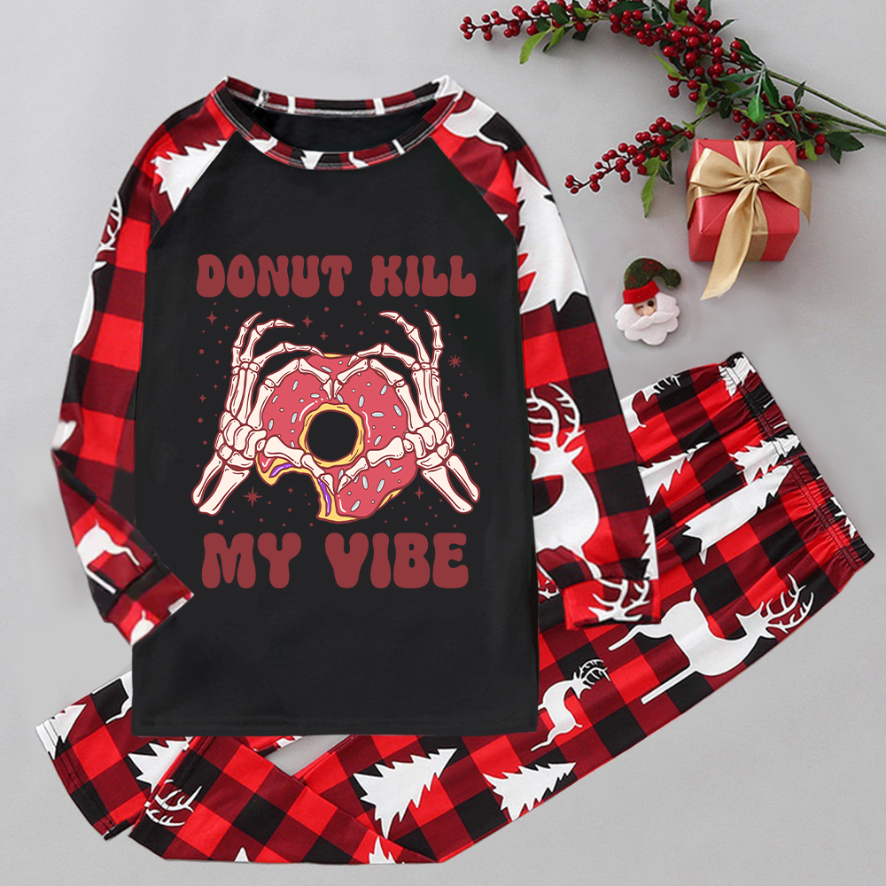Purplehecate Donut Kill My Vibe Elk Christmas Pajamas
