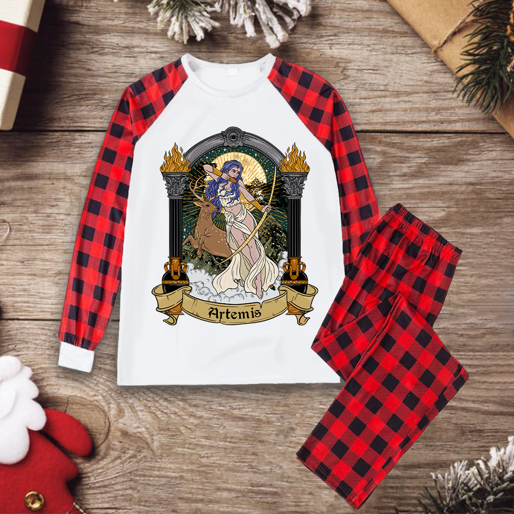 Purplehecate The Huntress Goddess Artemis Christmas Pajamas