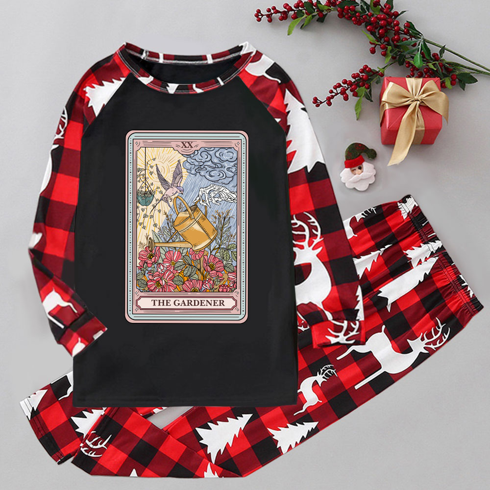 Purplehecate The Gardener Tarot Elk Christmas Pajamas