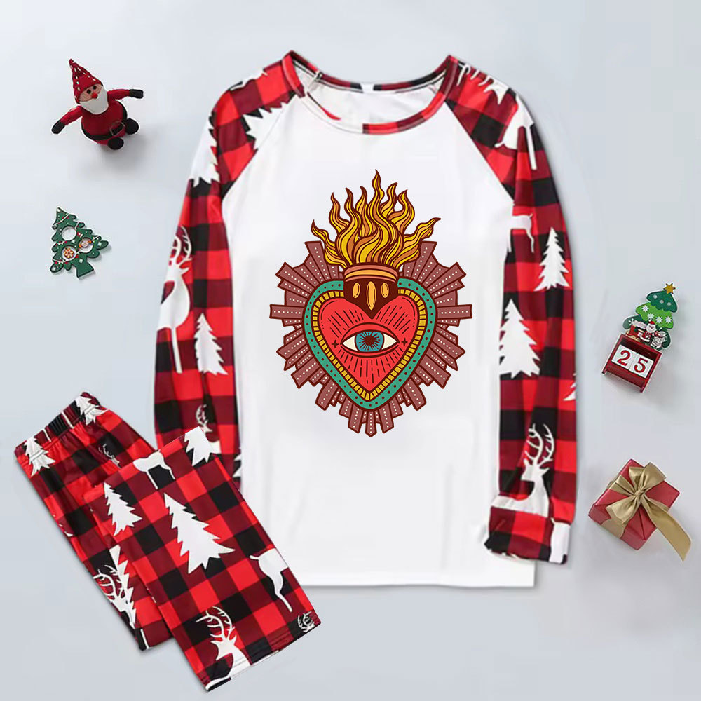 Purplehecate Sacred Heart Elk Christmas Pajamas
