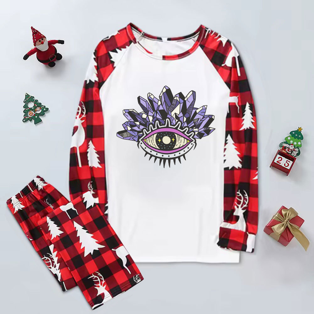 Purplehecate Crystal Eye Elk Christmas Pajamas