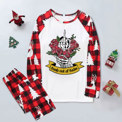 Purplehecate Fresh Out Of Fucks Elk Christmas Pajamas