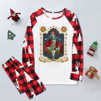 Purplehecate Aries Zodiac Elk Christmas Pajamas