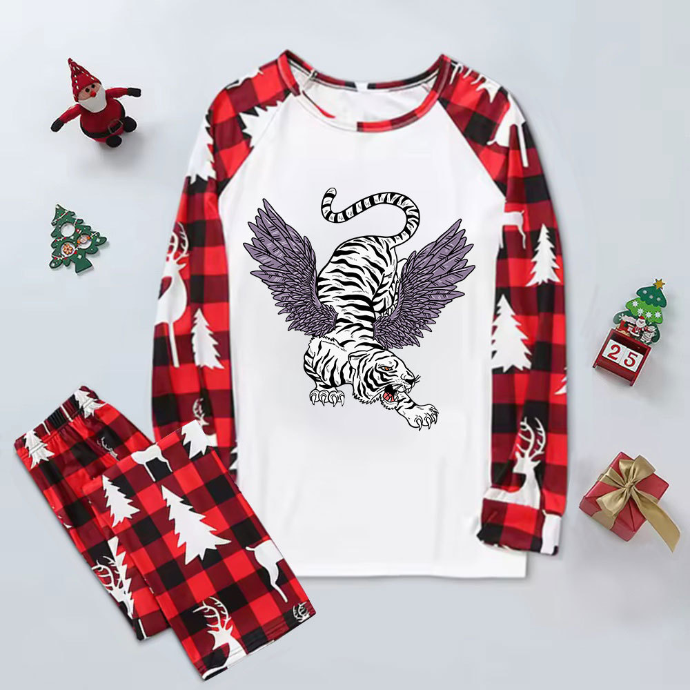 Purplehecate Tiger With Wings Elk Christmas Pajamas