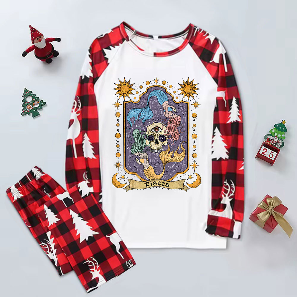 Purplehecate Pisces Zodiac Elk Christmas Pajamas