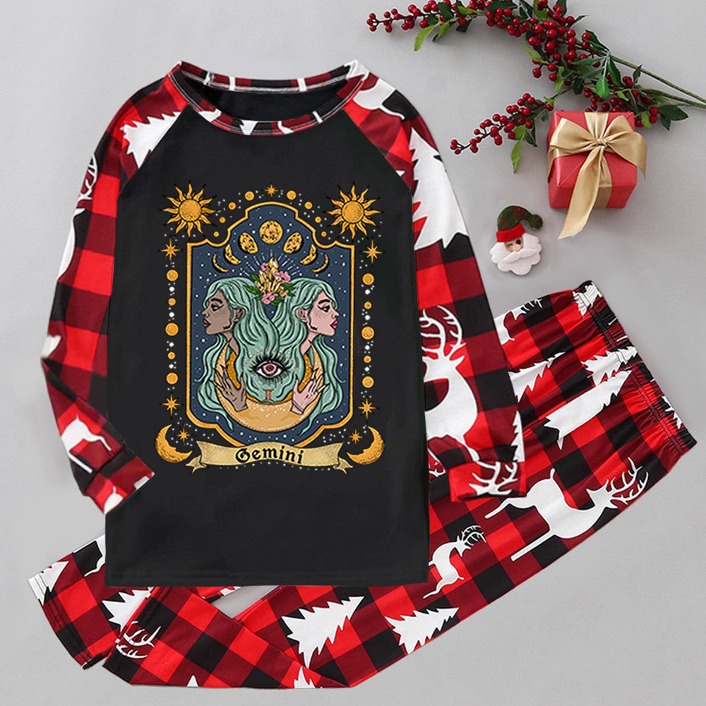 Purplehecate Gemini Zodiac Elk Christmas Pajamas