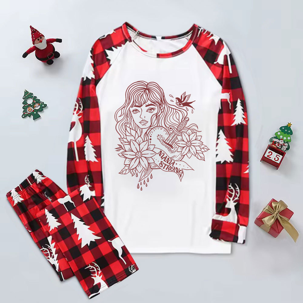 Purplehecate Mama Strong Elk Christmas Pajamas
