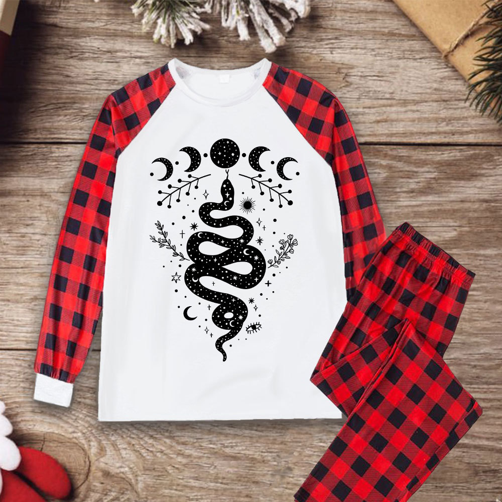 Purplehecate Snake And Moon Phase Comfort Christmas Pajamas
