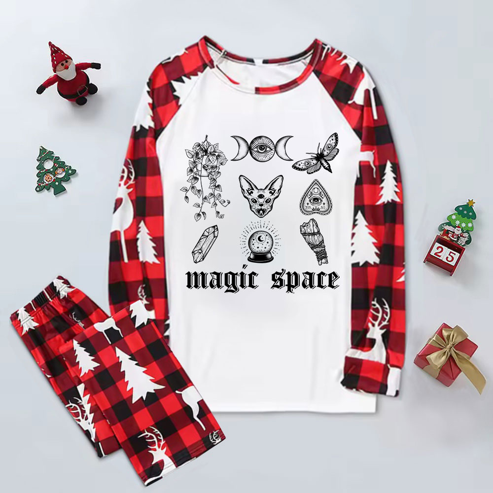 Purplehecate Magic Space Elk Christmas Pajamas