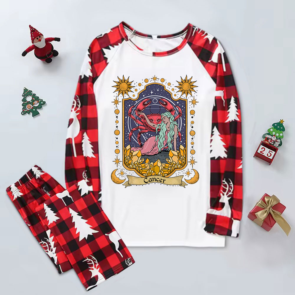 Purplehecate Cancer Zodiac Elk Christmas Pajamas