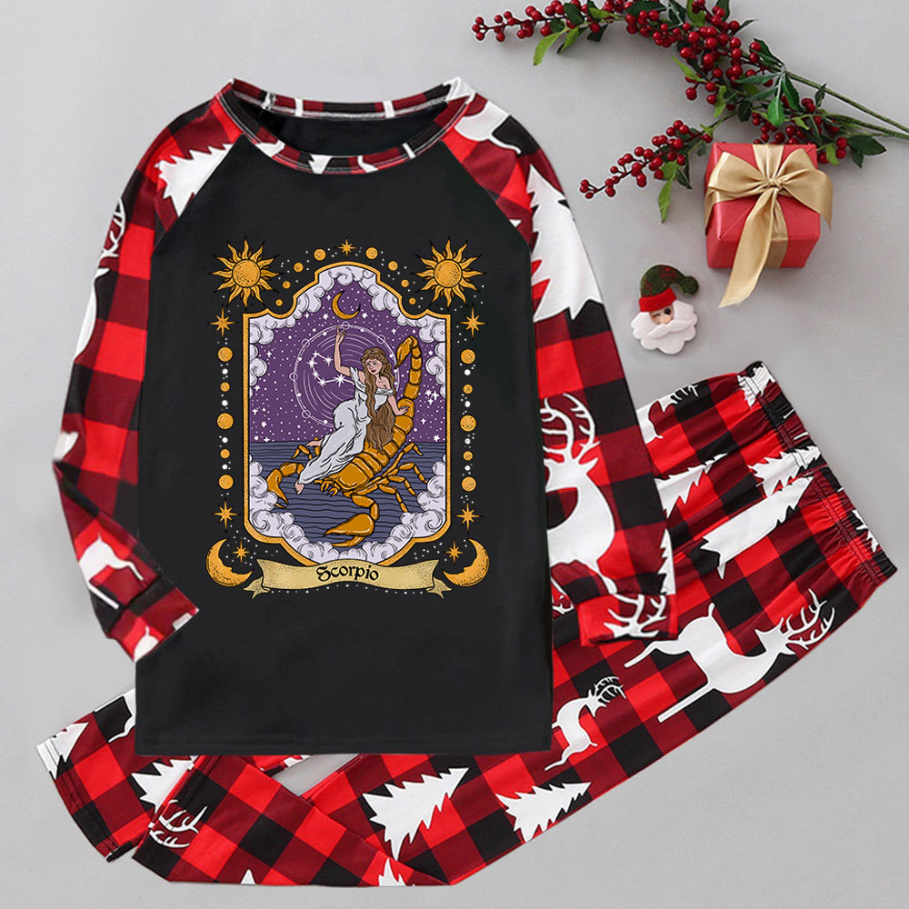 Purplehecate Scorpio Zodiac Elk Christmas Pajamas