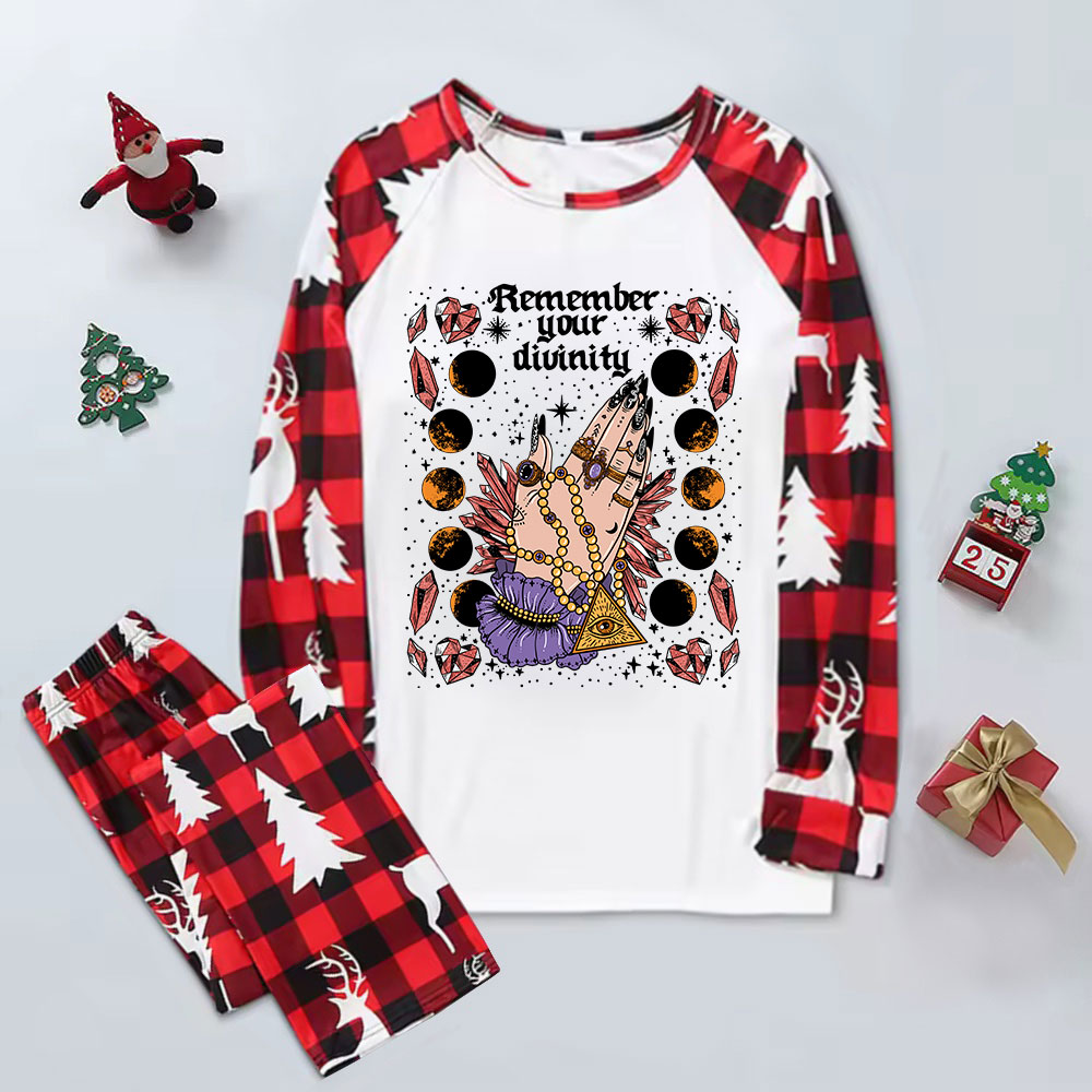 Purplehecate Remember Your Divinity Elk Christmas Pajamas