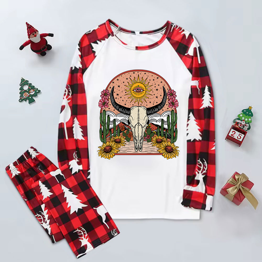 Purplehecate Desert Bloom Elk Christmas Pajamas