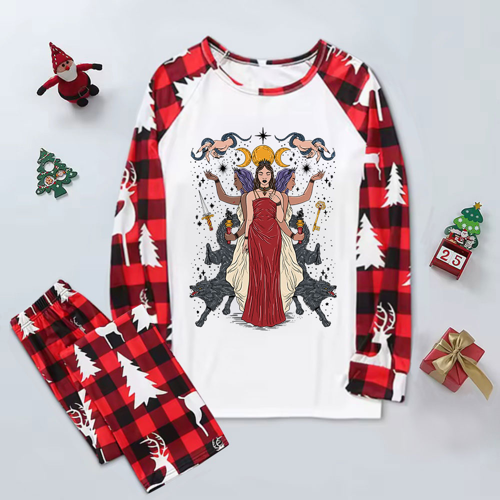 Purplehecate The Triple Goddess Hecate Elk Christmas Pajamas