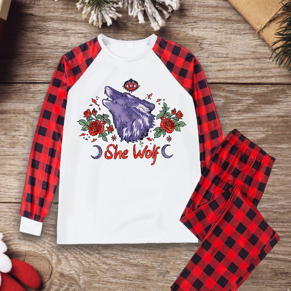Purplehecate Moon Wolf Christmas Pajamas