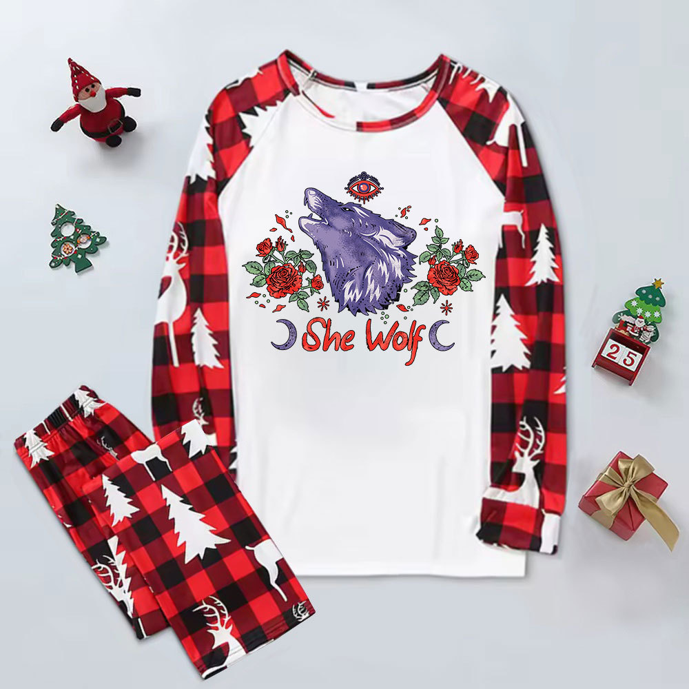 Purplehecate Moon Wolf Elk Christmas Pajamas