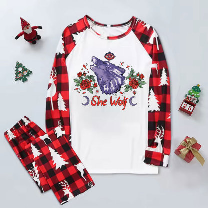 Purplehecate Moon Wolf Elk Christmas Pajamas