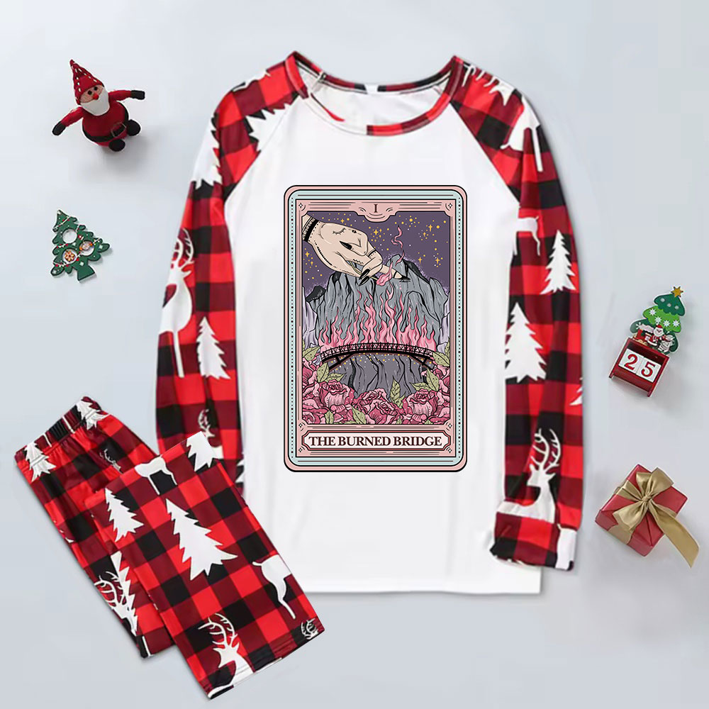 Purplehecate The Burned Bridge Tarot Elk Christmas Pajamas