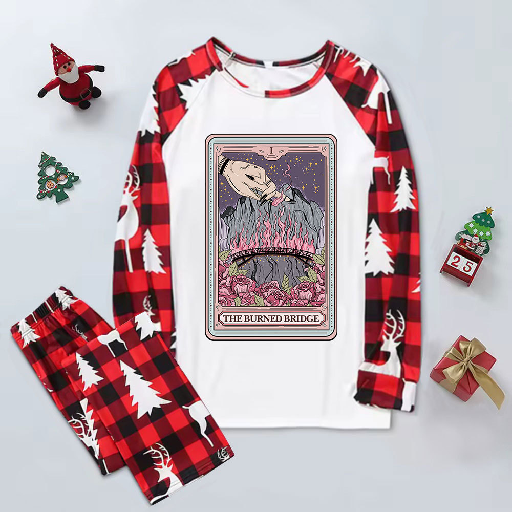 Purplehecate The Burned Bridge Tarot Elk Christmas Pajamas