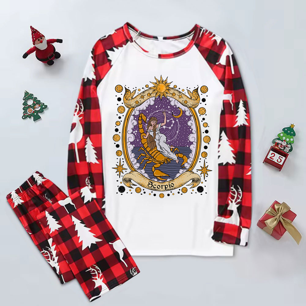 Purplehecate Celestial Scorpio Zodiac Elk Christmas Pajamas
