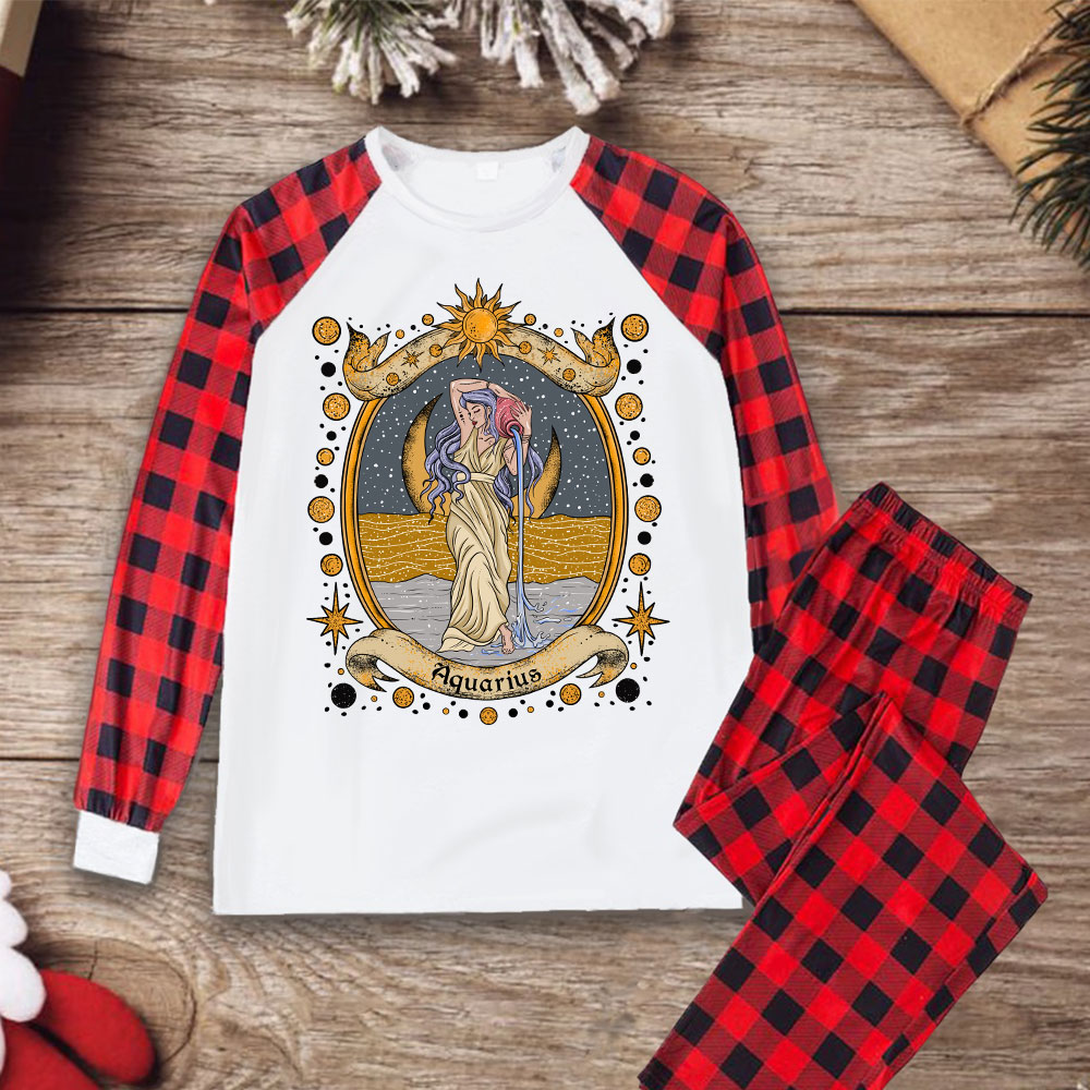 Purplehecate Celestial Aquarius Zodiac Christmas Pajamas
