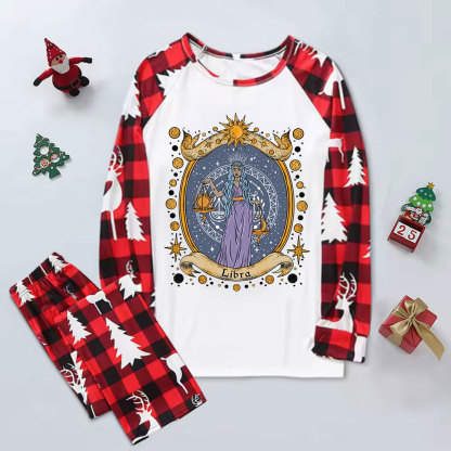 Purplehecate Celestial Libra Zodiac Elk Christmas Pajamas