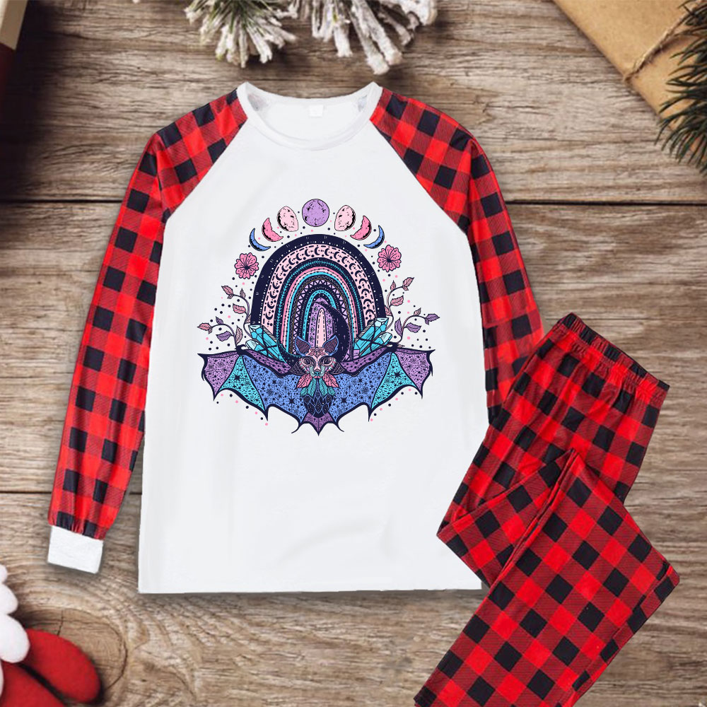 Purplehecate Moon Phase Bat Christmas Pajamas