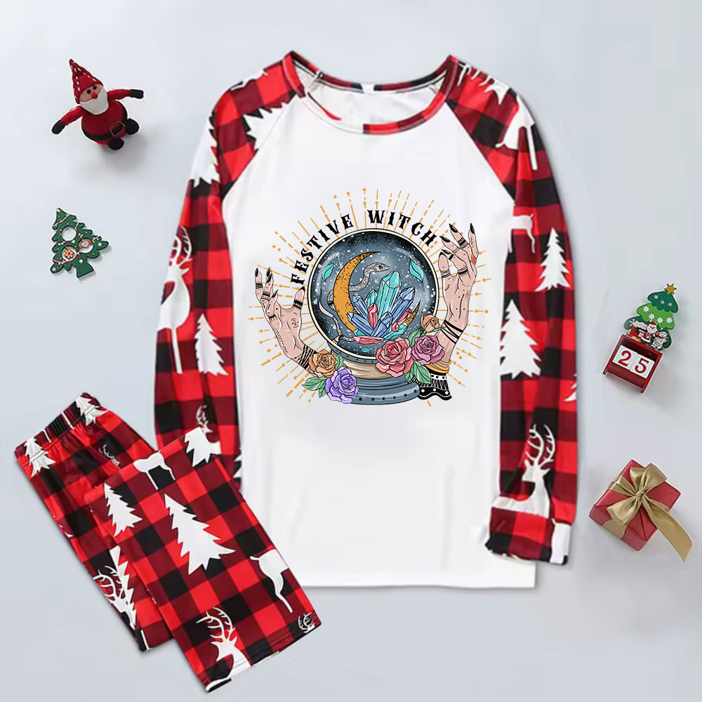 Purplehecate Festive Witch Elk Christmas Pajamas