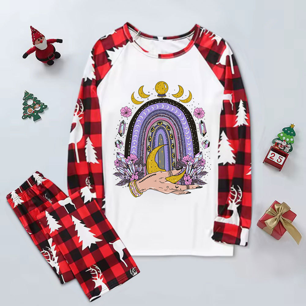 Purplehecate Magic Rainbow Elk Christmas Pajamas