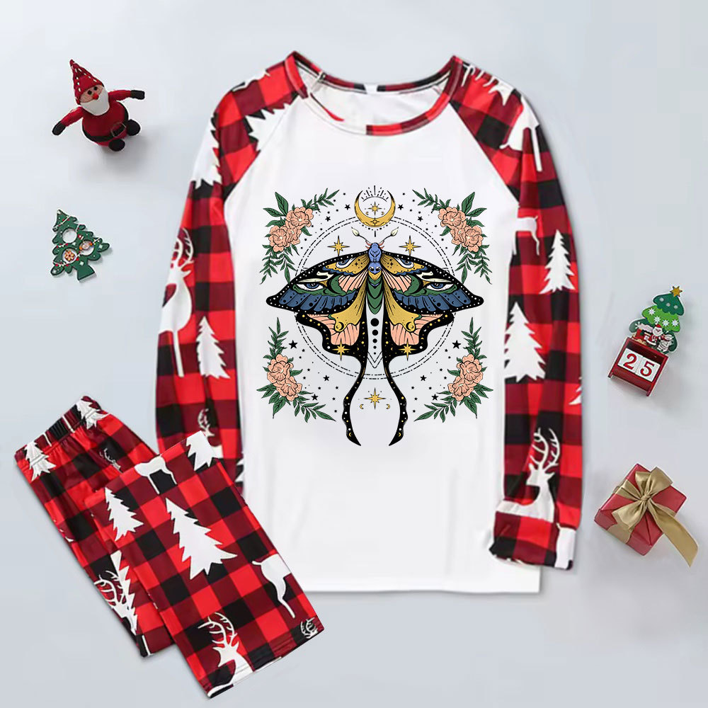 Purplehecate Mystical Moth Elk Christmas Pajamas