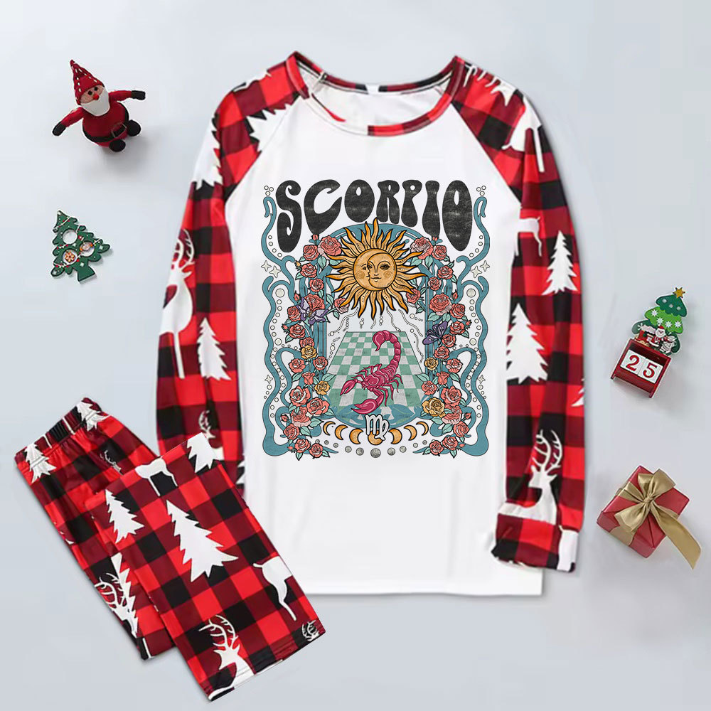 Purplehecate Scorpio Spirit Zodiac Elk Christmas Pajamas