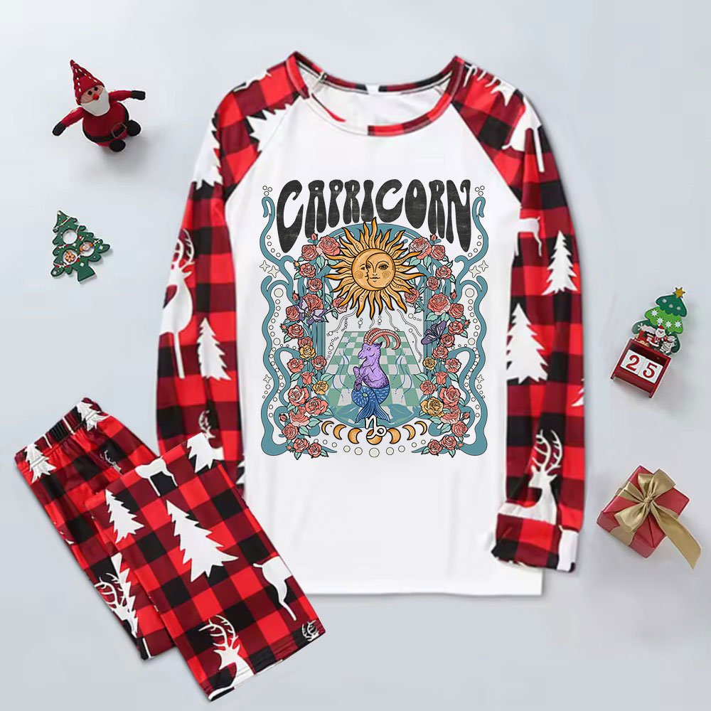 Purplehecate Capricorn Spirit Zodiac Elk Christmas Pajamas