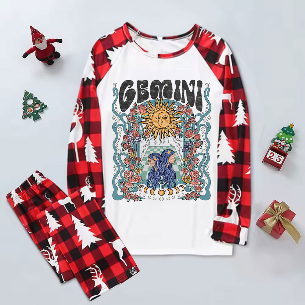 Purplehecate Gemini Spirit Zodiac Elk Christmas Pajamas
