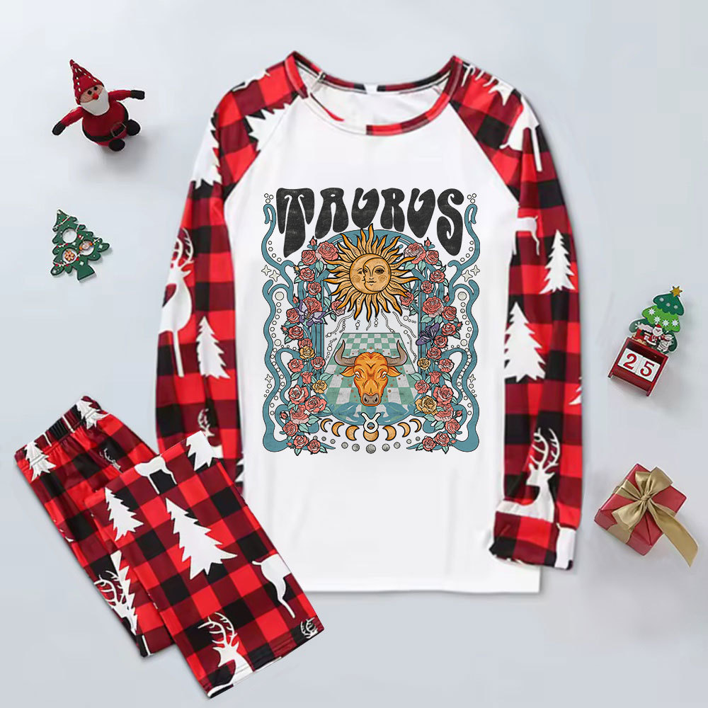 Purplehecate Taurus Spirit Zodiac Elk Christmas Pajamas