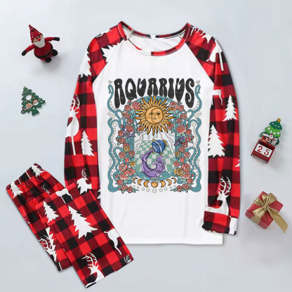 Purplehecate Aquarius Spirit Zodiac Elk Christmas Pajamas
