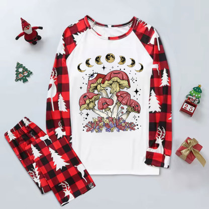 Purplehecate Magic Mushroom Elk Christmas Pajamas
