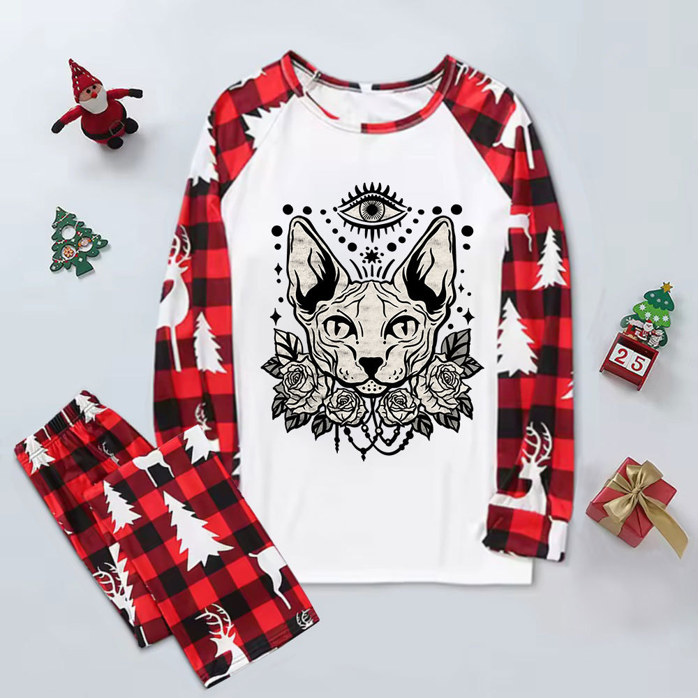 Purplehecate Mystical Cat Christmas Pajamas