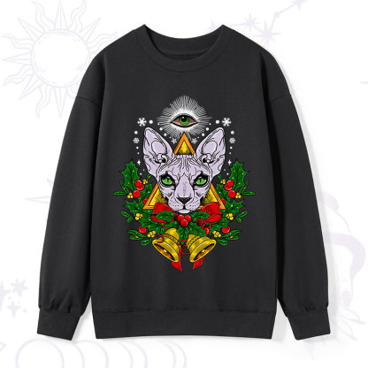 Purplehecate Christmas Mystical Cat Sweatshirt